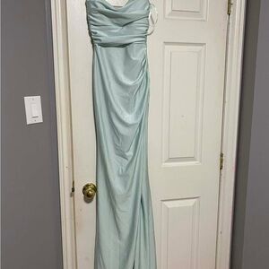 teal prom dress